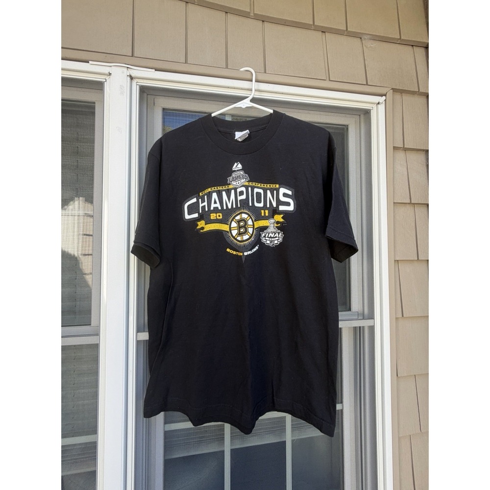 Boston Bruins 2011 Eastern Conference Champions Short Sleeve Shirt Mens Large